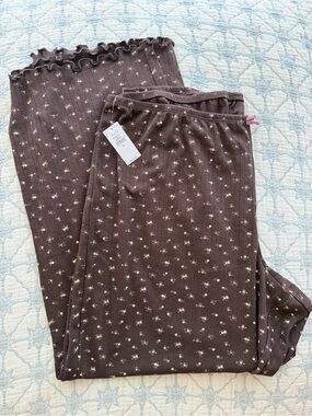 NWT GAP Brown Pajama Pants with Floral Print
